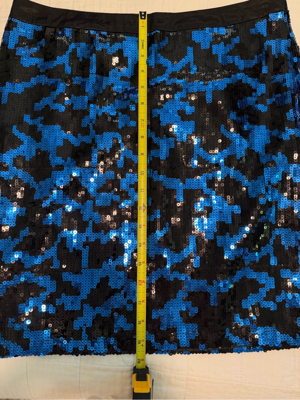 BCBG Blue and Black Sequin Mini Skirt - Picture 8 of 10